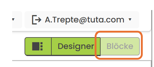 Blöcke-Button oben rechts in App Inventor, orange markiert
